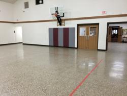 Polished concrete with line striping